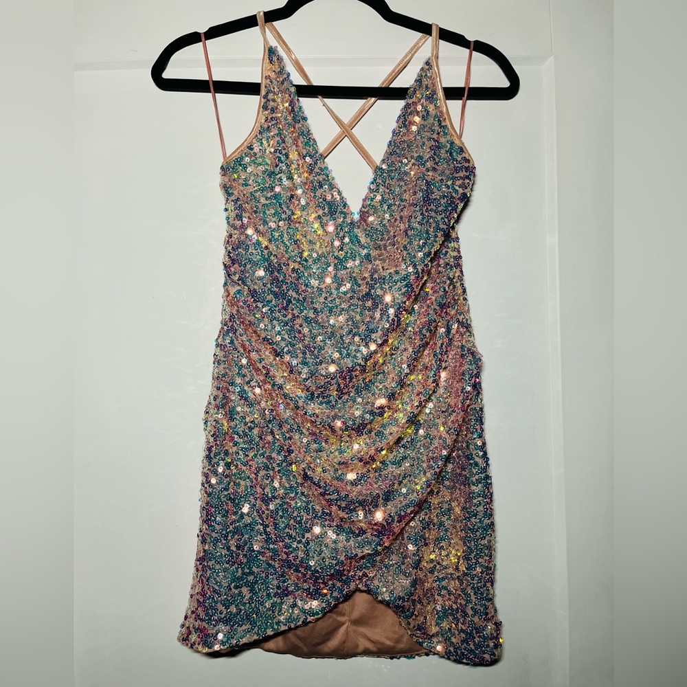 Iridescent Sequin Mini Dress